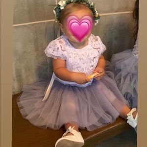 Flower Girl Outfit Lace Top Lavender Tulle Skirt